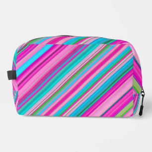 Vibrant Rainbow Stripe Pattern Design Dopp Kit