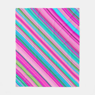 Vibrant Rainbow Stripe Pattern Design Fleece Blanket