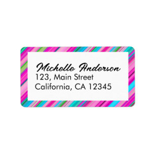 Vibrant Rainbow Stripe Pattern Design Label