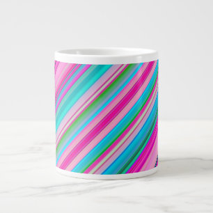 Vibrant Rainbow Stripe Pattern Design Large Coffee Mug