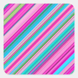 Vibrant Rainbow Stripe Pattern Design Square Sticker