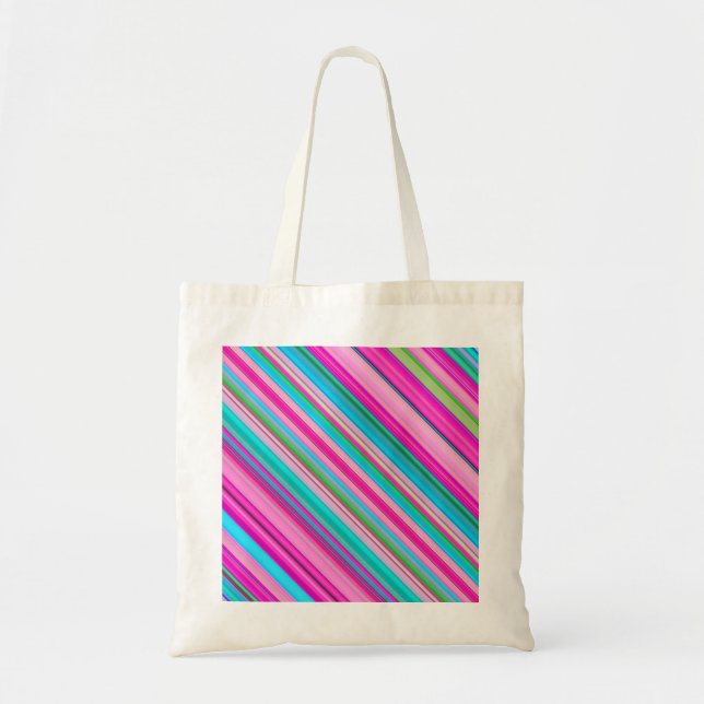 Vibrant Rainbow Stripe Pattern Design Tote Bag (Front)