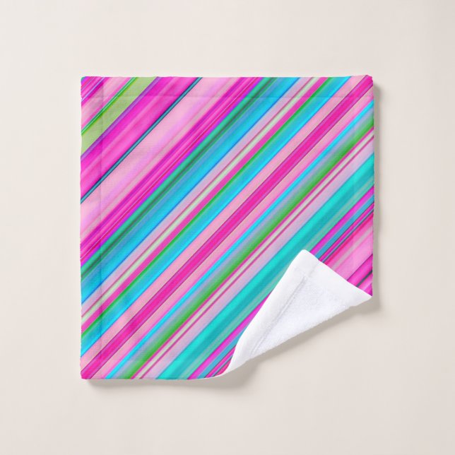 Vibrant Rainbow Stripe Pattern Design Wash Cloth (Wash Cloth)