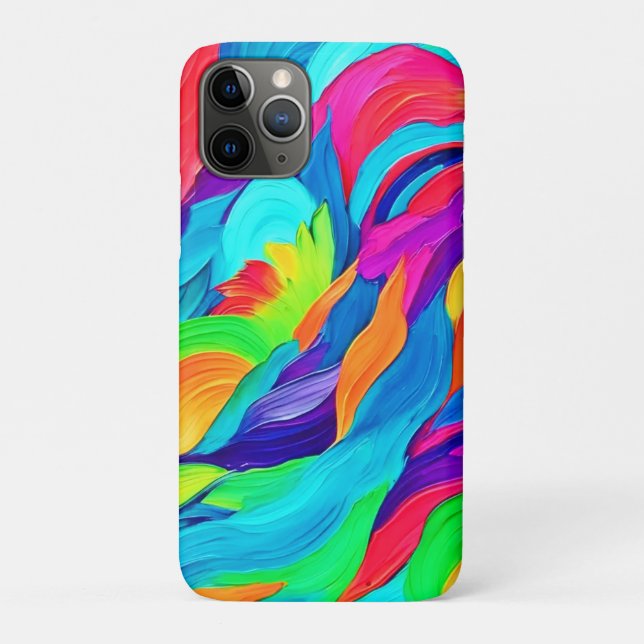 Vibrant Rainbow Swirls Abstract Art Case-Mate iPhone Case (Back)