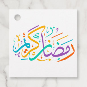 Vibrant Ramadan Kareem Arabic Calligraphy Islamic Favour Tags