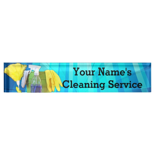 Vibrant Rays Custom Cleaning Service Business Nameplate (Front)