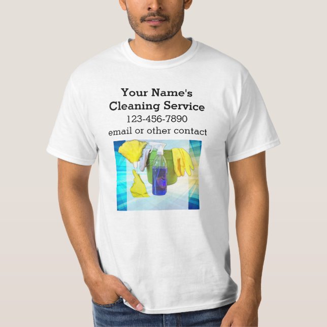 Vibrant Rays Custom Cleaning Service Business T-Shirt (Front)