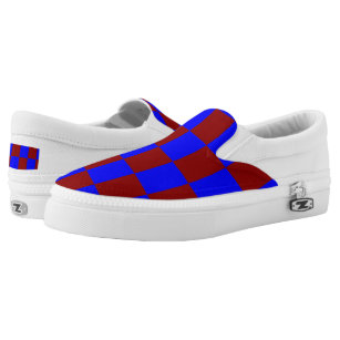 Vibrant Red and Blue Slip On Shoes