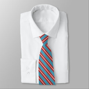 Vibrant Red and Blue Striped Pattern Modern Design Tie