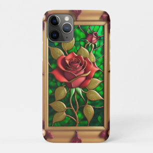 Vibrant Red and Yellow Rose Design iPhone 11 Pro Case