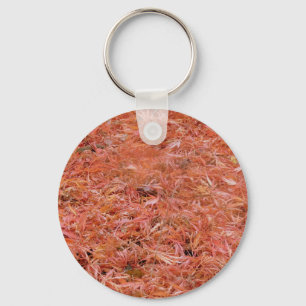 Vibrant Red Autumn Leaves Key Ring