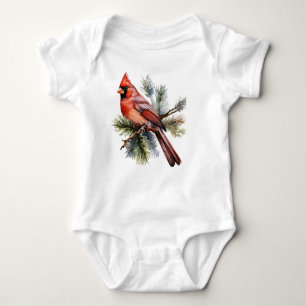 Vibrant Red Berries with Lush Green Leaves Baby Bodysuit