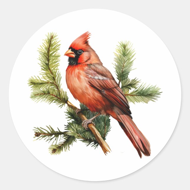 Vibrant Red Berries with Lush Green Leaves  Classic Round Sticker (Front)