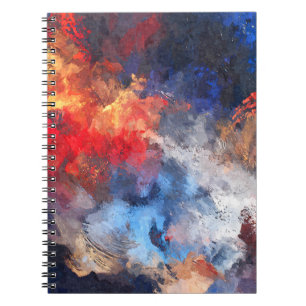 Vibrant Red Blue Orange Cloud Abstract Notebook