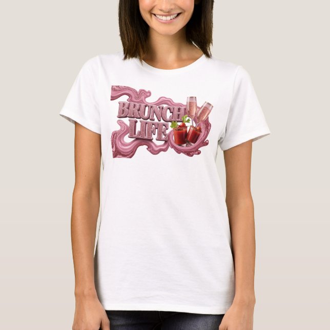 Vibrant Red BRUNCH LIFE Slogan Tee (Front)