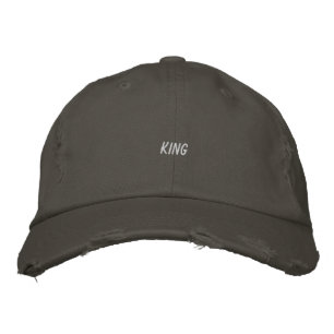 Vibrant Red-cap featuring King Custom Printed Text Embroidered Hat