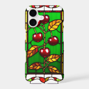 Vibrant Red Cherries with Rich Green Leaves