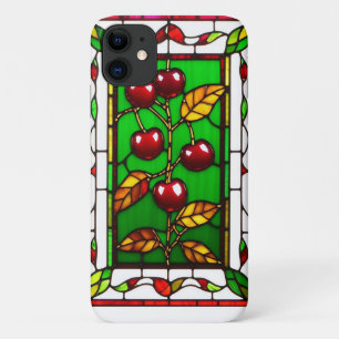 Vibrant Red Cherries with Rich Green Leaves iPhone 11 Case
