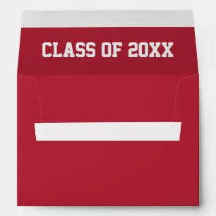 Vibrant Red & Crisp White Typography Graduation Envelope
