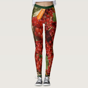 Vibrant Red Currant Garden Women’s Activewear Leggings