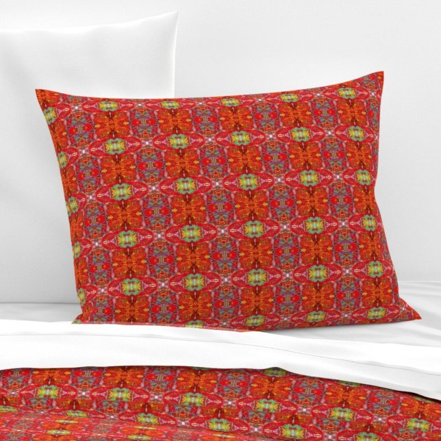 Vibrant red fishing nets S-size pattern Pillowcase (Creator Uploaded)