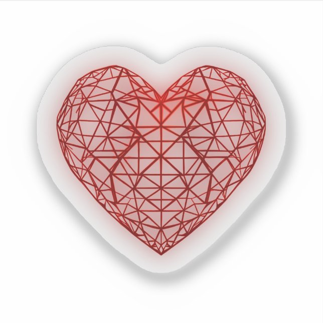 Vibrant Red Geometric heart (Front)