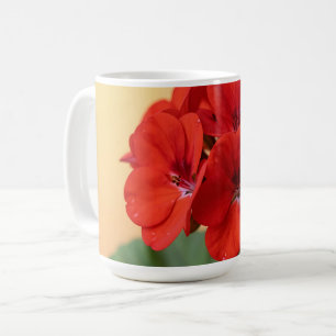 Vibrant Red Geranium Floral Bloom Coffee Mug