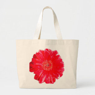 Vibrant Red Gerbera Daisy Jumbo Tote Bag