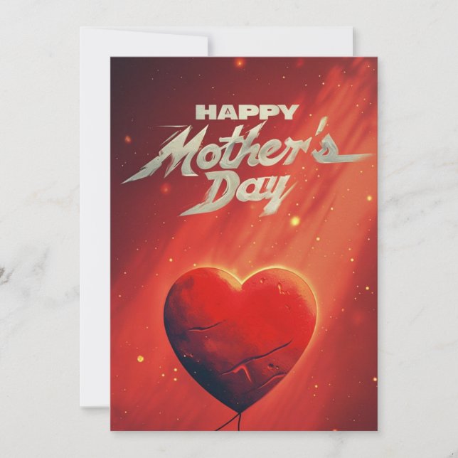 Vibrant Red Mothers Day Card (Front)
