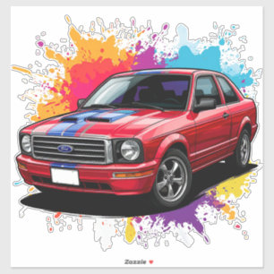 Vibrant Red Muscle Car