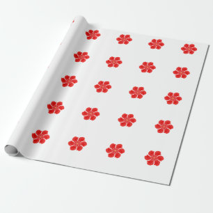 Vibrant Red Petal Bloom - Minimalist Floral Art Wrapping Paper