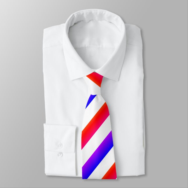 Vibrant Red Purple White Diagonal Tie (Tied)