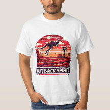 Vibrant Red Retro Desert Kangaroo Outback