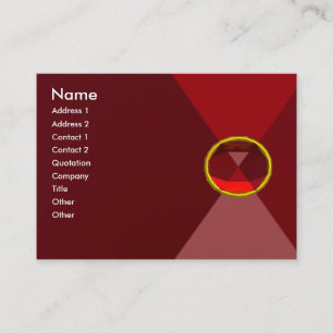 VIBRANT RED RUBY GEMSTONE Abstract Geometric Business Card