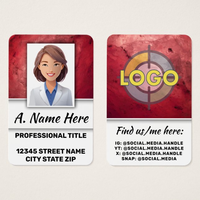 Vibrant Red Stone Design for Medical Spa Branding (Front & Back)