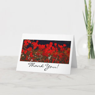 Vibrant Red Tulips, Thank You Greeting Card