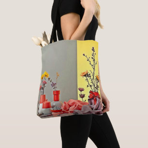 Vibrant Red Yellow Arrangement Design Tote Bag