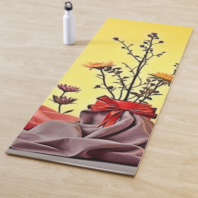 Vibrant Red Yellow Arrangement Design Yoga Mat (In Situ)