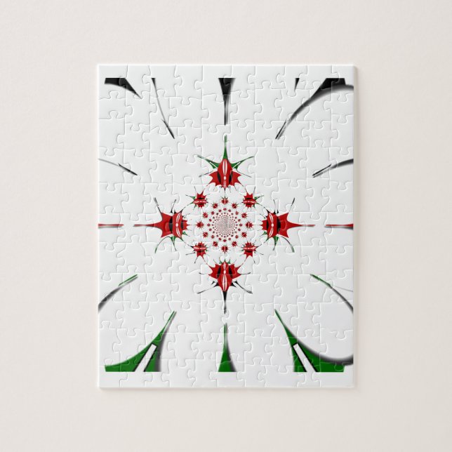 Vibrant Republic of Kenya Shield Flag Kaleidoscope Jigsaw Puzzle (Vertical)