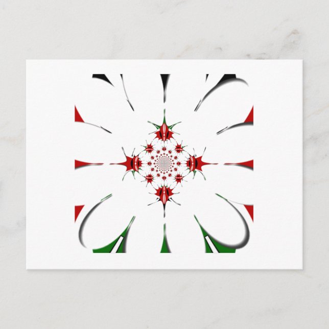 Vibrant Republic of Kenya Shield Flag Kaleidoscope Postcard (Front)