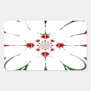 Vibrant Republic of Kenya Shield Flag Kaleidoscope Rectangular Sticker