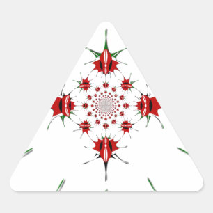 Vibrant Republic of Kenya Shield Flag Kaleidoscope Triangle Sticker