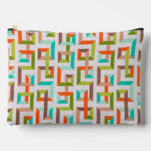 Vibrant Retro 3D Geometric Maze Pouch
