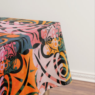 Vibrant Retro Abstract LEAF Pattern  Tablecloth