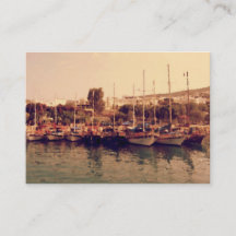 Vibrant retro coral sunset Bodrum harbour shore