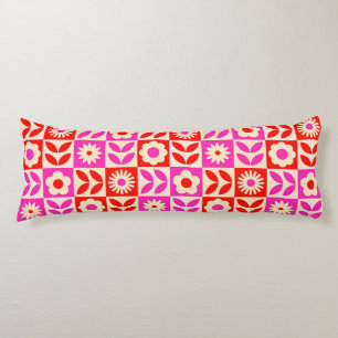 Vibrant Retro Floral Pattern Body Cushion