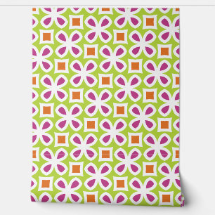 Vibrant Retro Floral  Wallpaper