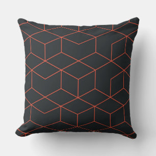 Vibrant, retro, simple, cool, trendy cube pattern cushion