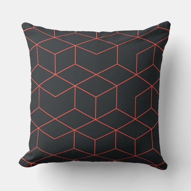 Vibrant, retro, simple, cool, trendy cube pattern cushion (Front)