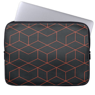 Vibrant, retro, simple, cool, trendy cube pattern laptop sleeve